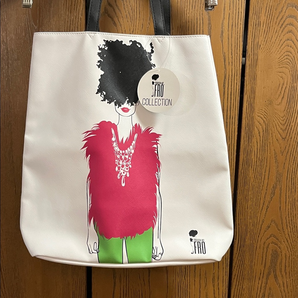 Artistic Tote Bag - White and Pink